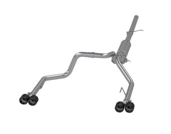 mbrp 19-21 chevrolet silverado 1500 5.3l 3in cat back w/ 2.5in od carbon fiber tips - t304 s50043cf - image