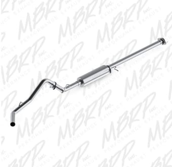 mbrp 2007-2008 chev/gmc 1500 cc ec 6ft6in bed 4.8/5.3l 3in cat back single side al p series exhaust s5036p - image