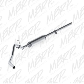 mbrp 2009-2013 chev/gmc 1500 4.8/5.3l (excl 8ft bed) cat back single side al p series exhaust s5054p - image