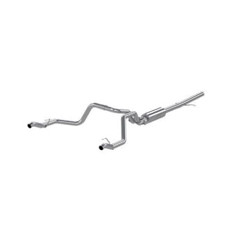 mbrp 2019 chevrolet silverado 1500 4.3l/5.3l 2.5in cat back dual rear exit - aluminized s5085al - image