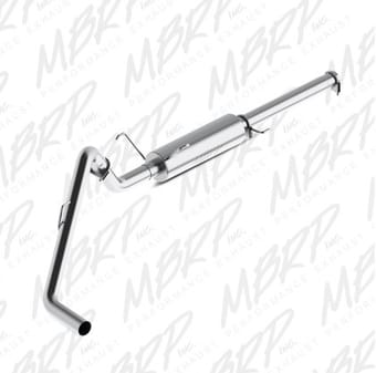 mbrp 2004-2005 dodge ram hemi 1500 5.7l sc/cc-sb cat back single side al p series exhaust s5104p - image