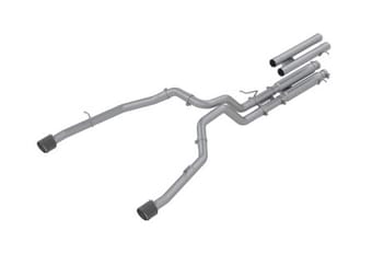 mbrp 2021 ram trx 6.2 s/c 3in catback dual rear carbon fiber tips(race)- t304 s51543cf - image