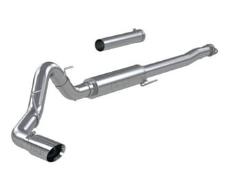 mbrp 2021+ ford f150 2.7l/3.5l/5.0l 4in t304 stainless steel cat-back - race version s5209304 - image