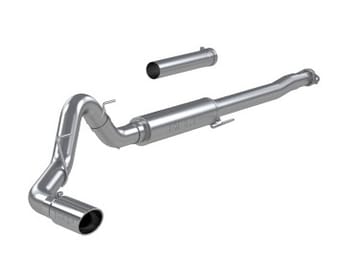mbrp 2021+ ford f150 2.7l/3.5l/5.0l 4in t409 stainless steel cat-back - race version s5209409 - image