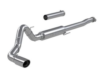 mbrp 2021+ ford f150 2.7l/3.5l/5.0l 4in aluminized steel cat-back - race version s5209al - image