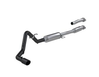 mbrp 2021+ ford f-150 2.7l/ 3.5l ecoboost 5.0l single side 3in black coated catback exhaust s5211blk - image
