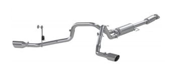 mbrp 2021+ ford f-150 5.0l/3.5l/ 2.7l ecoboost 3in cat back 2.5in dual split exit t409 exhaust s5213409 - image