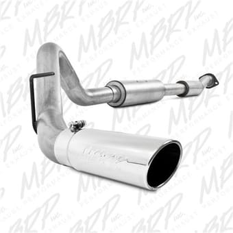 mbrp 11-12 ford f150 svt raptor 6.2l ec-sb/cc-sb 3.5in cat back single exit alum exhaust system s5228al - image
