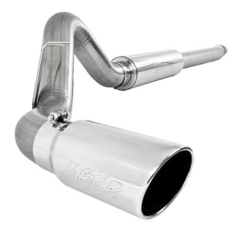 mbrp 11-13 ford f-250/350/450 6.2l v8 gas 4in cat back single side alum exhaust system s5246al - image