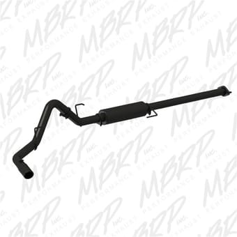mbrp 2015 ford f-150 2.7l / 3.5l ecoboost 3in cat back single side black exhaust system s5253blk - image