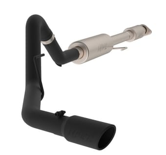 mbrp 15-20 ford f-150 5.0l 3in cat back single side exit black exhaust system s5256blk - image