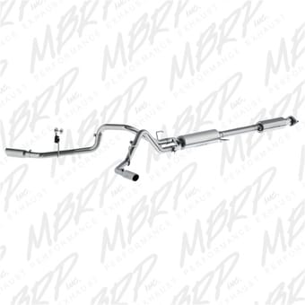 mbrp 2015 ford f-150 5.0l 3in cat back dual split side exit al exhaust system s5257al - image