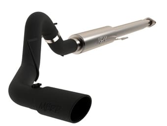 mbrp 2015 ford f-150 2.7l / 3.5l ecoboost 4in cat back single side black exhaust system s5259blk - image