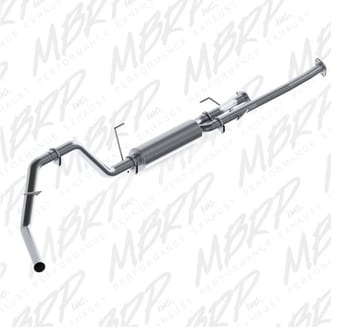 mbrp 09-19 toyota tundra 5.7l ec-std. & sb/cc-sb cat back single side al p series exhaust s5314p - image