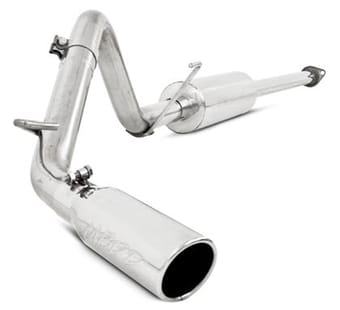 mbrp 05-13 toyota tacoma 4.0l ec/cc cat back single exit aluminized exhaust s5326al - image