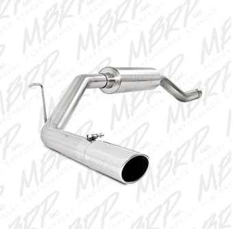 mbrp 00-06 toyota tundra all 4.7l models resonator back single side exit aluminized exhaust system s5330al - image