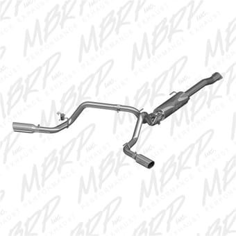 mbrp 2016 toyota tacoma 3.5l ec/cc cat back dual split exit alum exhaust s5340al - image