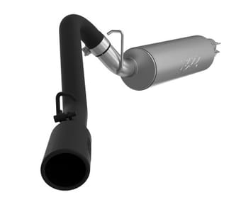 mbrp 97-99 jeep wrangler (tj) inline-4 2.5l, inline-6 4.0l 2 1/2in cat back single side black coated s5512blk - image