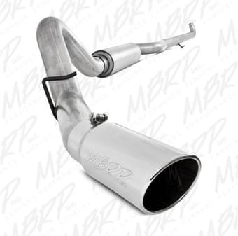 mbrp 2001-2007 chev/gmc 2500/3500 duramax ec/cc down pipe back single side off-road (includes fro s6004al - image