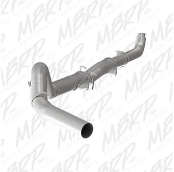 mbrp 01-07 2500/3500 duramax classic ec/cc 5in down pipe back single side no muffler al s60200plm - image