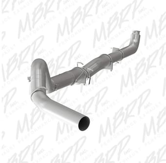 mbrp 01-07 2500/3500 duramax classic ec/cc 5in down pipe back single side no muffler t409 s60200slm - image