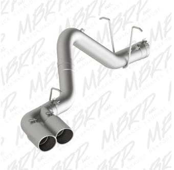 mbrp 11-15 chevy/gmc 2500/3500 4in filter back dual outlet single side alum exhaust system s6033al - image