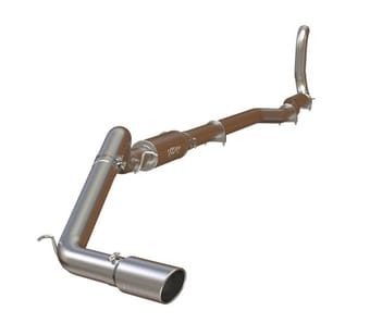 mbrp 88-93 dodge 2500/3500 cummins 4wd only turbo back single side exit t409 exhaust system s6150409 - image