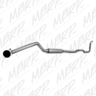 mbrp 88-93 dodge 2500/3500 cummins 4wd only turbo back single side exit alum exhaust system s6150al - image