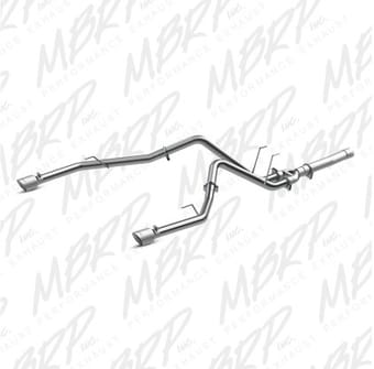 mbrp 2014 dodge ram 1500 3.0l ecodiesel 2.5in filter back exhaust dual split rear exit alum s6171al - image