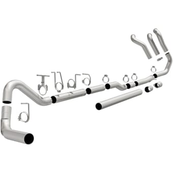 mbrp 03-07 ford f-250/350 6.0l 4in turbo back off road single no muffler t409 exhaust system s6212slm - image
