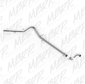 mbrp 08-10 ford 6.4l f250/350/450 4 inch filter back single side exit aluminum and down pipe s6282al - image