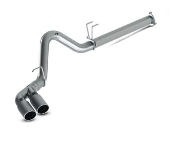mbrp 2015 ford f250/350/450 6.7l 4in filter back dual single side exit 5in tips alum exhaust s6288al - image