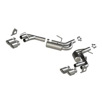 mbrp 16-19 chevrolet camaro v6 2.5in al npp dual axle back exhaust w/ 4in quad dual wall tips s7039al - image