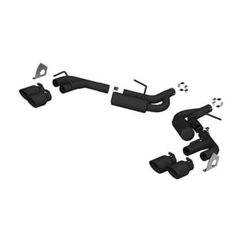 mbrp 16-19 chevrolet camaro v6 2.5in blk npp dual axle back exhaust w/ 4in quad dual wall tips s7039blk - image