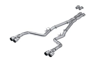 mbrp 15-up challenger 5.7l / 17-up 6.2l/6.4l 3in race series cat-back w/ quad tips as exhaust s7114al - image