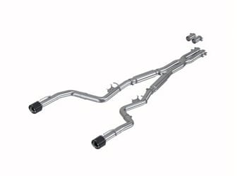mbrp 17-21 charger 5.7/6.1/6.4l 3in dual rear exit ss catback exhaust w/ carbon fiber tips s71173cf - image
