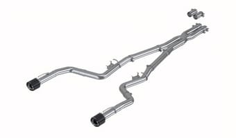 mbrp 17-21 charger 5.7l/6.2l/6.4l 3in race profile cat-back w/dual carbon fiber tips t304 ss exhaust s71183cf - image