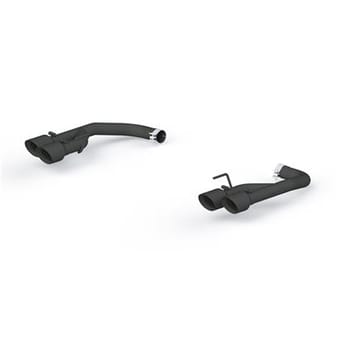 mbrp 18-20 ford mustang gt 2.5in black coated non active dual axle back exhaust - 4in dual wall tips s7211blk - image