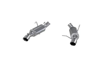 mbrp 11-14 ford mustang gt 5.0 3in dual muffler axle back split rear alum exhaust system s7225al - image