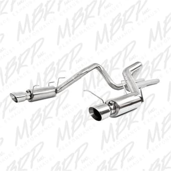 mbrp 11-12 ford shelby gt 500 t304 3in cat back dual split rear race version 4.5in tips s7260304 - image