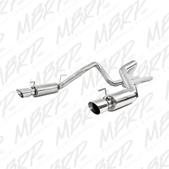 mbrp 05-09 ford shelby gt500 / gt dual split rear race version, t409 4in tips exhaust system s7270409 - image