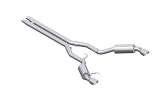 mbrp 15 ford mustang gt 5.0 3in cat back dual split rear street version 4.5in tips - aluminized s7277al - image