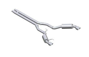 mbrp 15-17 ford mustang gt 5.0 3in cat back dual split rear race version 4.5in tips - aluminized s7278al - image