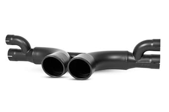 mbrp 14-15 porsche gt3/gt3rs 3in center muffler bypass 4in tips - black coated s7607blk - image