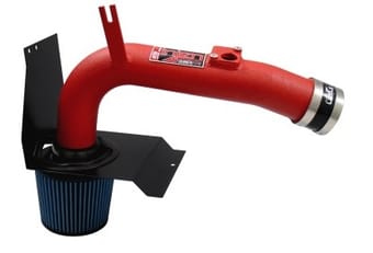 injen 2014 subaru impreza wrx/sti 2.5l 4 cyl.(turbo) wrinkle red cold air intake w/ heat shield sp1205wr - image