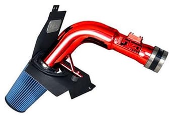 injen 2015 subaru sti 2.5l 4 cyl (turbo) wrinkle red cold air intake w/ mr tech and heat shield sp1206wr - image