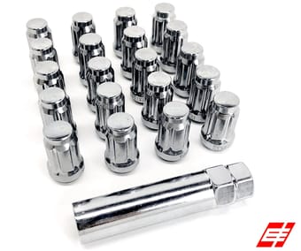 chrome spline lug nut|bolt kit + key - image