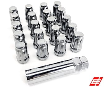 chrome spline lug nut|bolt kit + key - image