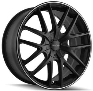 (clearance - no returns) 20x8.5 touren tr60 matte black w/ machined ring 5x5/127 40mm - image