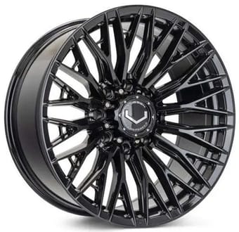 22x10 vossen hfx-6 satin black (8-lug) 8x165/6.5 -18mm - image